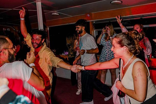 Crowd dancing at the Love Float - Lisboa Boat Party