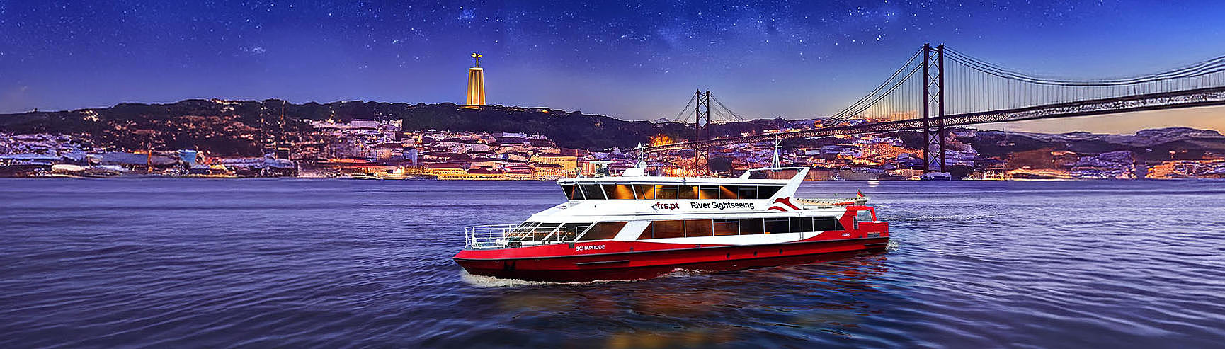 Crucero nocturno por las luces de Lisboa en el Tajo