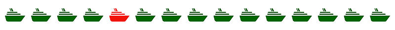 A row of green ship icons.