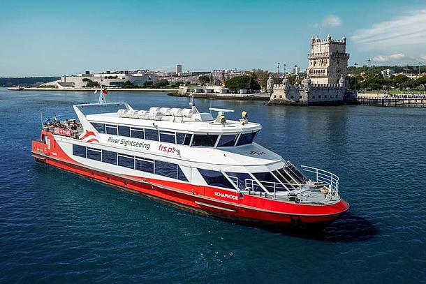 MS Schaprode in front of the Belém Tower