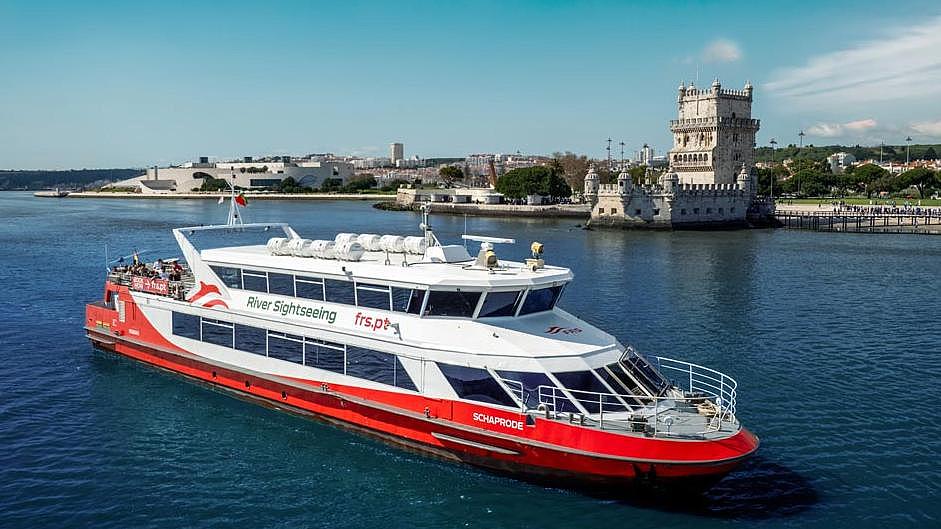 MS Schaprode in front of the Belém Tower